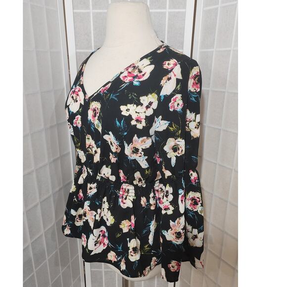 Fashion to Figure FTF Women’s V-Neck Long Sleeves Blouse Top Shirt Size: 0X (12) - Picture 4 of 7